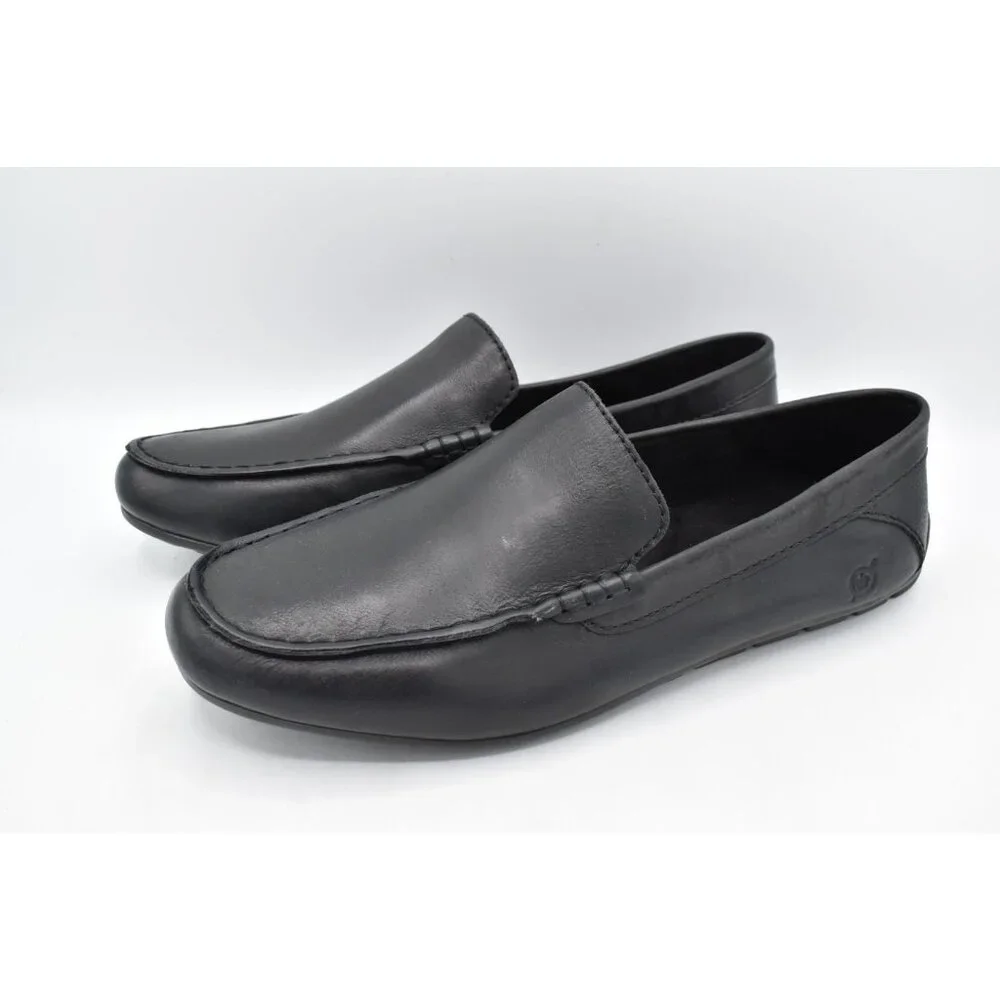 Born Mens Size 11 Liam‎ Black Full Grain Leather Slip On Loafers Shoes